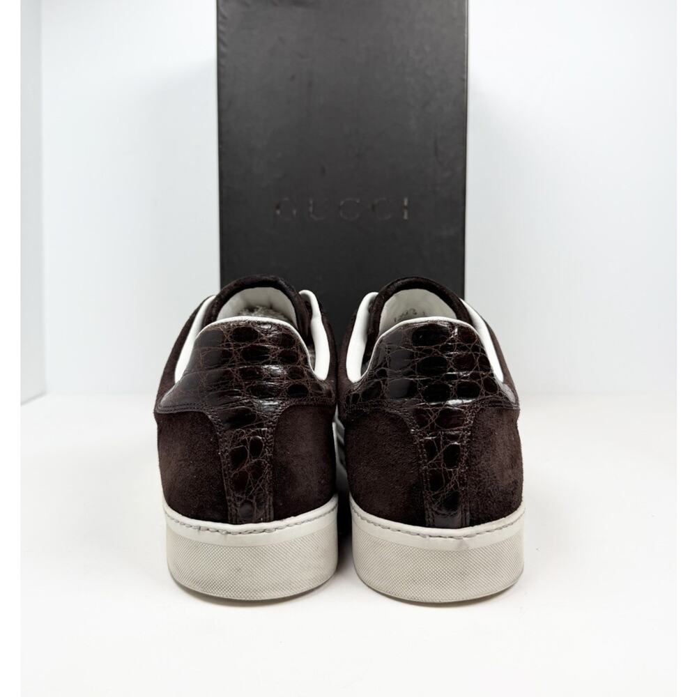 Size 10.5US - Gucci Ace Web Brown Suede Sneakers🤎 - Picture 4 of 11